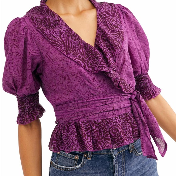 Free People Olivia Wrap Blouse - Picture 2 of 7